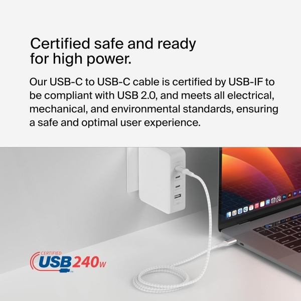 Belkin BoostCharge USB-C to USB-C 240W Şarj Kablosu (2 m)