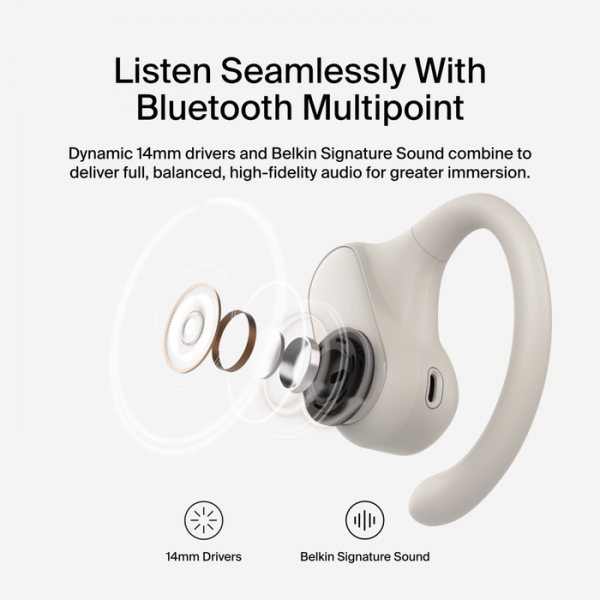 Belkin SoundForm ClearFit Open-Ear Tam Kablosuz Kulaklık
