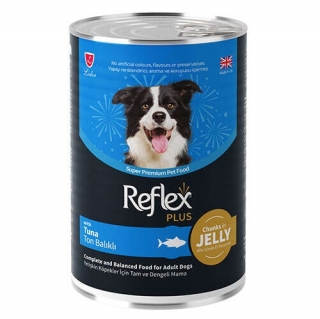 Reflex Plus Jöle İçinde Et Parçacıklı Ton Balıklı Yetişkin 400 gr Köpek Maması