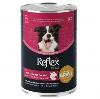 Reflex Plus Kuzu ve Tatlı Patates Et Parçacıklı Soslu 400 gr Köpek Maması