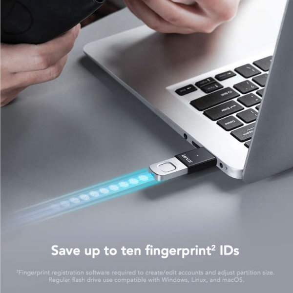 Lexar JumpDrive Fingerprint F35 Pro Flash Bellek (256 GB)