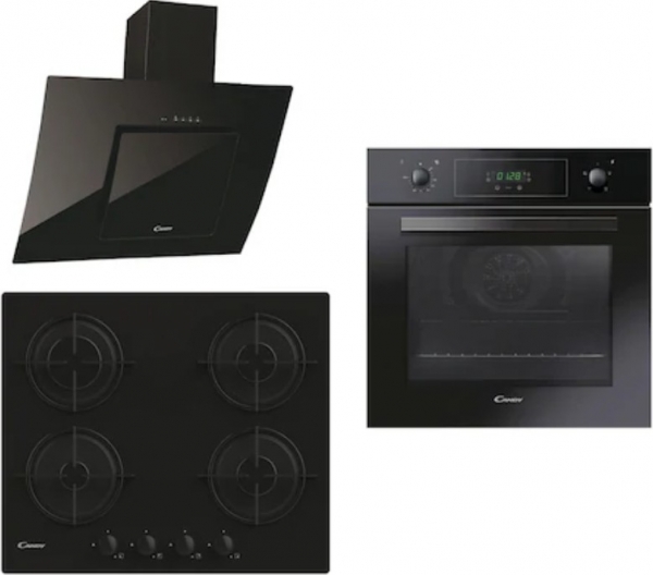 Candy Siyah Cam Ankastre Set CVW6BB + FCP405N
