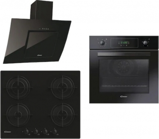 Candy Siyah Cam Ankastre Set CVW6BB + FCP405N