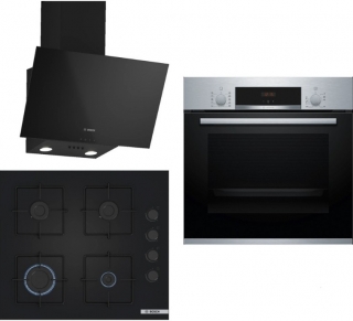 Bosch Siyah 3 Lü Ankastre Set POP6C6P30O + HBF514BS1T +