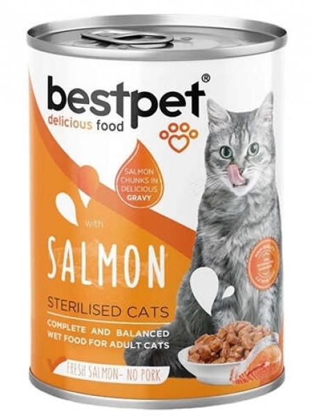 Bestpet Gravy Sterilised Parça Somonlu 400 gr Kedi Maması