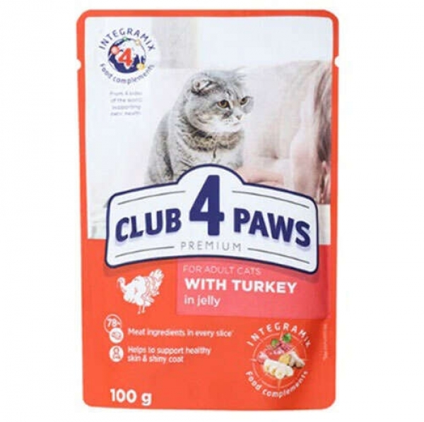 Club4Paws Pouch Hindi Etli 100 gr Kedi Maması
