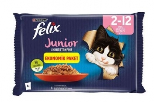 Felix Multi Pouch Sığır Etli ve Tavuklu Yavru 85 gr Kedi Maması