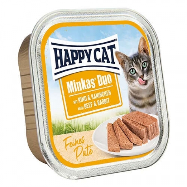 Happy Cat Minkas Duo Sığır Etli ve Tavşanlı 100 gr Kedi Maması