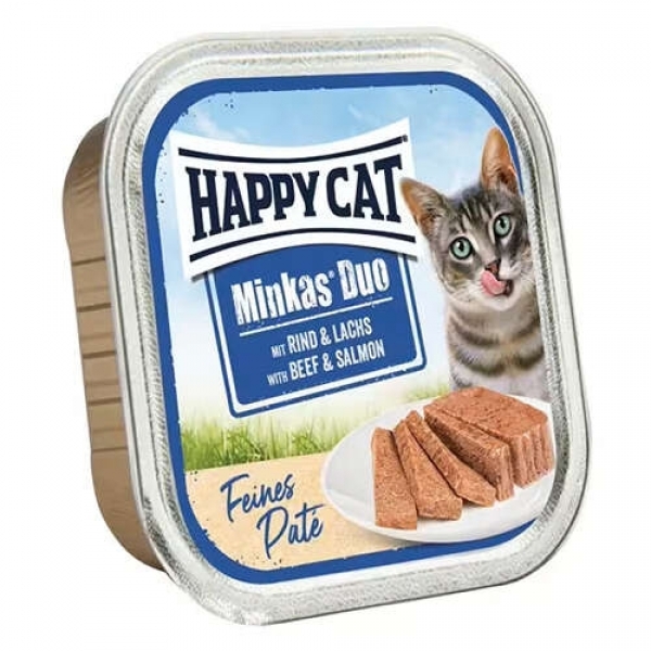 Happy Cat Minkas Duo Sığır Etli ve Somonlu 100 gr Kedi Maması