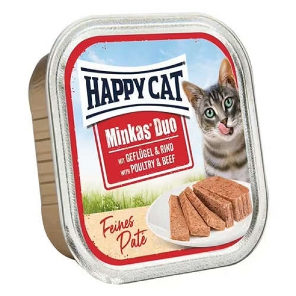 Happy Cat Minkas Duo Tavuklu ve Biftekli 100 gr Kedi Maması