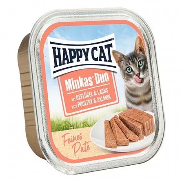 Happy Cat Minkas Duo Tavuklu ve Somonlu 100 gr Kedi Maması