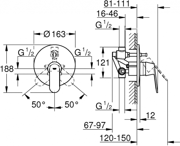 Grohe Eurosmart Cosmopolitan 32879000 Banyo Bataryası