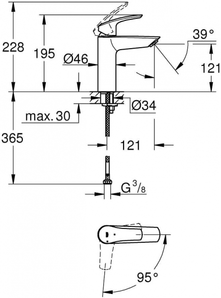 Grohe Eurosmart M 2339530E Lavabo Bataryası