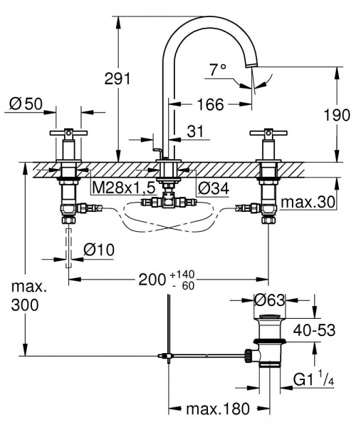 Grohe Atrio L 20643GL0 Lavabo Bataryası
