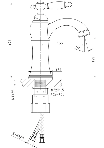 Fontana FM-1412 Lavabo Bataryası