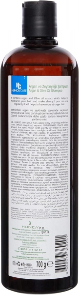 Hunca Care Argan ve Zeytinyağlı 700 ml Şampuan
