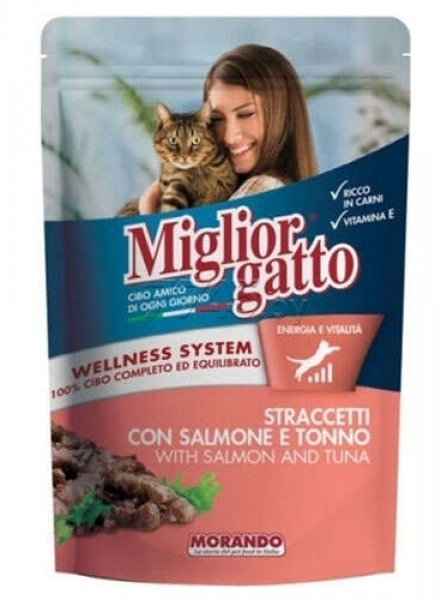 Miglior Gatto Pouch Somon ve Ton Balıklı 100 gr Kedi Maması