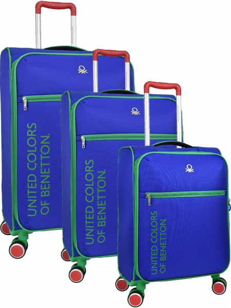 United Colors Of Benetton BNT2100 Ultra Light Hafif Kumaş 3'lü Valiz Seti