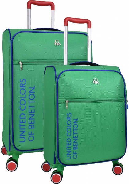 United Colors Of Benetton BNT2100 Ultra Light Hafif Kumaş Orta ve Kabin Boy 2'li Valiz Seti