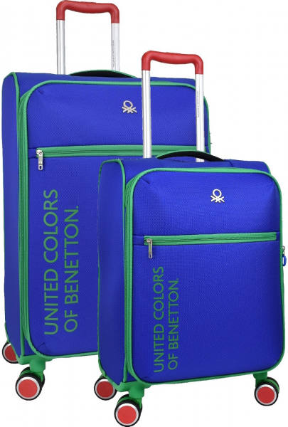 United Colors Of Benetton BNT2100 Ultra Light Hafif Kumaş Orta ve Kabin Boy 2'li Valiz Seti