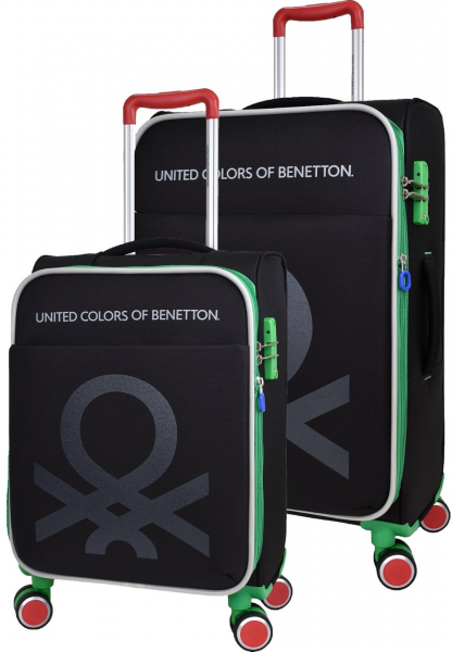 United Colors Of Benetton BNT2200 Büyük ve Kabin Boy Ultra Light Hafif Lüx Kumaş 2'li Valiz Seti