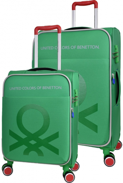 United Colors Of Benetton BNT2200 Büyük ve Kabin Boy Ultra Light Hafif Lüx Kumaş 2'li Valiz Seti