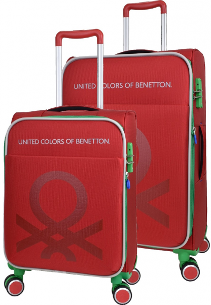 United Colors Of Benetton BNT2200 Büyük ve Orta Boy Ultra Light Hafif Lüx Kumaş 2'li Valiz Seti
