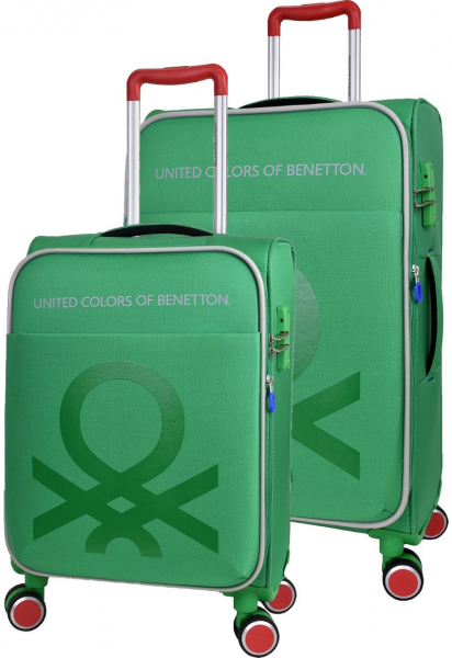 United Colors Of Benetton BNT2200 Büyük ve Orta Boy Ultra Light Hafif Lüx Kumaş 2'li Valiz Seti