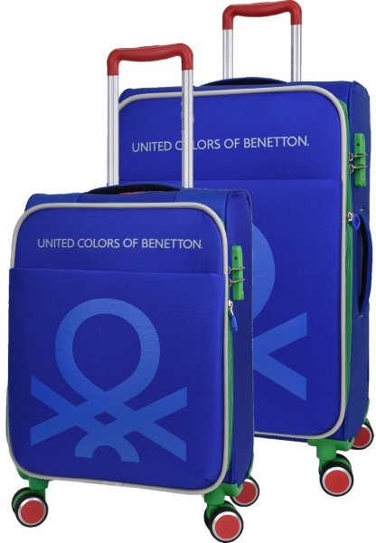 United Colors Of Benetton BNT2200 Büyük ve Orta Boy Ultra Light Hafif Lüx Kumaş 2'li Valiz Seti
