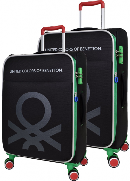 United Colors Of Benetton BNT2200 Büyük ve Orta Boy Ultra Light Hafif Lüx Kumaş 2'li Valiz Seti