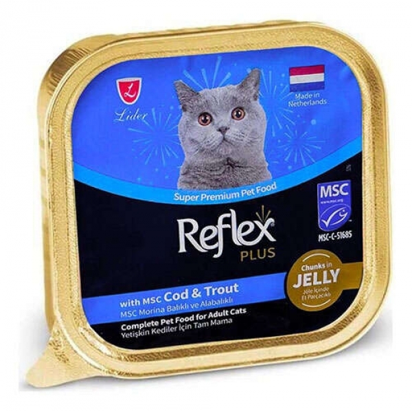 Reflex Plus Jöleli Morina ve Alabalıklı 85 gr Kedi Maması