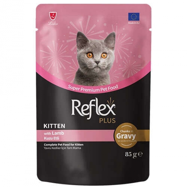 Reflex Plus Gravy Kuzu Etli Soslu Yavru 85 gr Kedi Maması