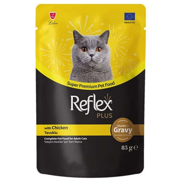 Reflex Plus Pouch Gravy Tavuklu Soslu 85 gr Kedi Maması