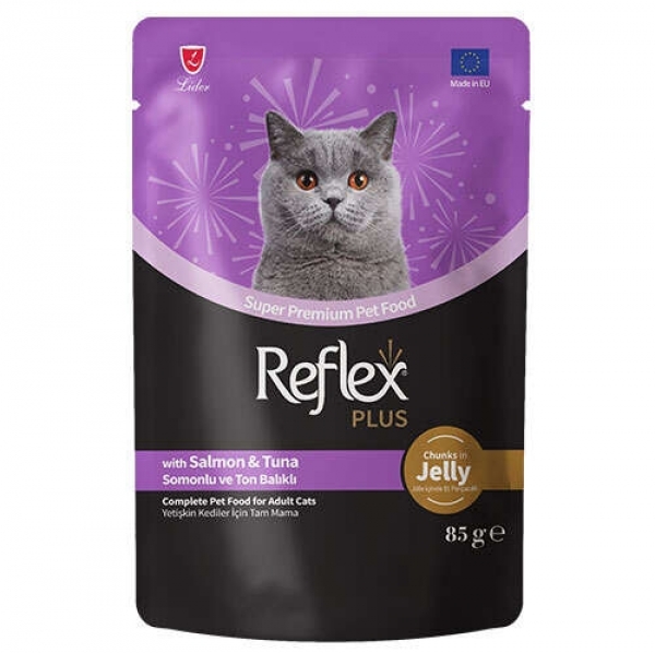 Reflex Plus Pouch Jelly Ton ve Somonlu Jöleli 85 gr Kedi Maması