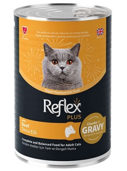 Reflex Plus Dana Etli Sos İçinde Et Parçacıklı 400 gr Kedi Maması