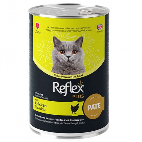 Reflex Plus Pate Tavuklu Kısırlaştırılmış 400 gr Kedi Maması