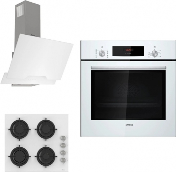 Siemens & Ferre Beyaz Ankastre Set CS206 + HB012FBW1T + D064