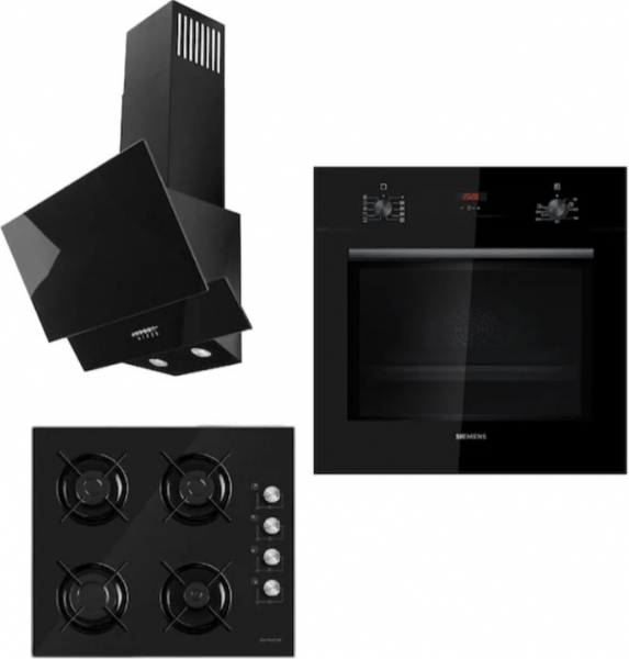 Siemens & Femaş New Black City Ankastre Set S 3140 + HB012FBB1T + FD 101