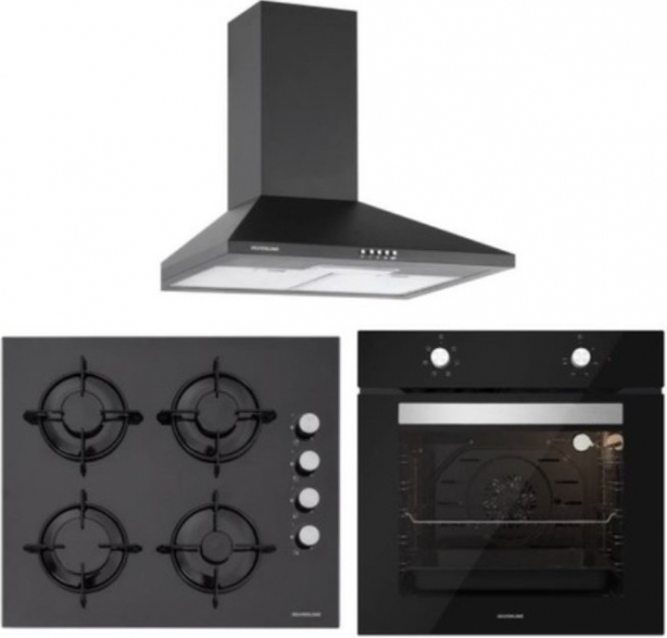 Silverline Siyah Ankastre Set CS5349B01 + BO6501B01 + 2240 Conic