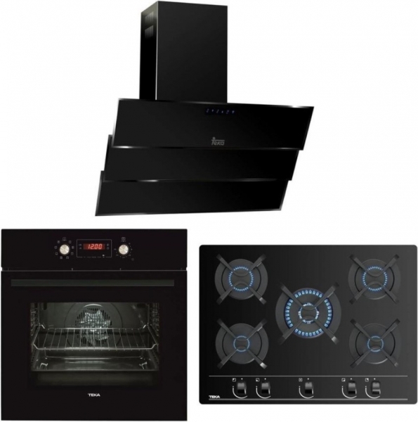 Teka Chef 10 Siyah Ankastre Set GBC 75030 KBC BK + HAK 629 BK + TVT 90