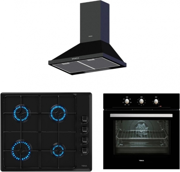 Teka Chef 3 Siyah Ankastre Set HLX 640 KBC0E BK + HE 715 BK + DBT 60 BK
