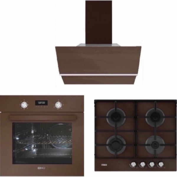 Ukinox Modern Kahverengi Ankastre Set Hera 60 + Cheff + Fairy