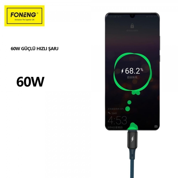 Foneng X87 60W Şarj Kablosu