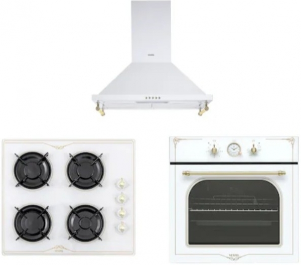 Vestel Rustik Beyaz Ankastre Set AO-6104 YRB + AF-7688 RB + AD-6002 RB