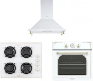 Vestel Rustik Beyaz Ankastre Set AO-6104 YRB + AF-7688 RB + AD-6002 RB