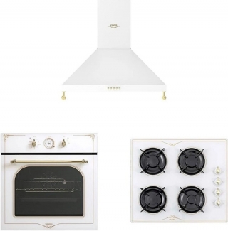 Vestel Beyaz Rustik Ankastre Set AO-6104 YRB + AF-7688 RB + AD-60041 RB