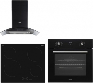 Vestel Eğik Siyah Ankastre Set AO-6330 S + AF-7684 YS + AD-6011 S