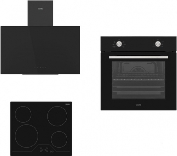 Vestel Siyah Ankastre Set AO-6330 S + AF-4661 YS + AD-63340 S