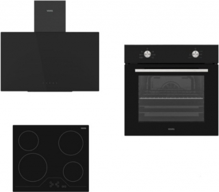 Vestel Siyah Ankastre Set AO-6330 S + AF-4661 YS + AD-63340 S
