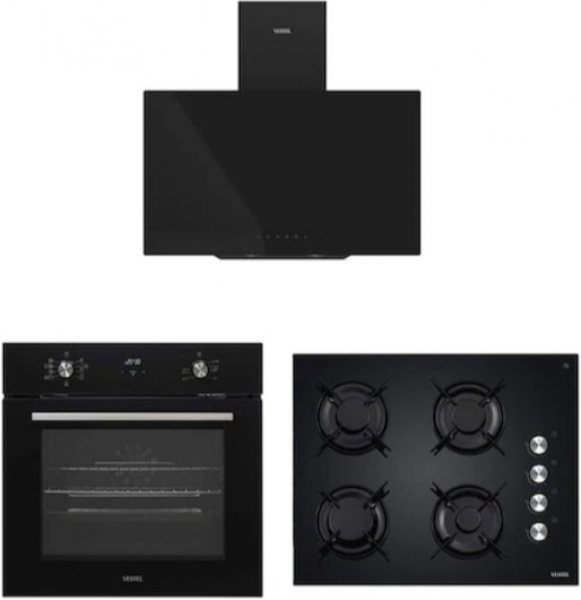 Vestel Siyah Ankastre Set AO-65104 S + AF-7684 S + AD-63330 S